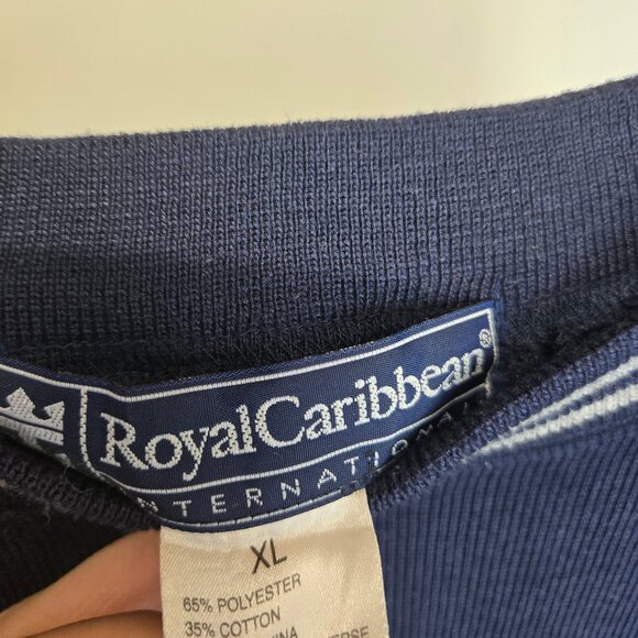 Vintage Royal Caribbean International Men's Sweater Stripe Blue/Grey - Size XL - Picture 4 of 6